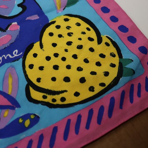 Vintage Ken Done Silk Scarf 1988 "School of Fish" Print - Picture 6 of 6